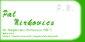 pal mirkovics business card